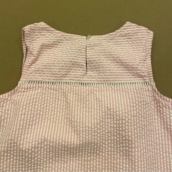 Vineyard Vines Pink & White Seersucker Sleeveless Dress Size 14 - Picture 5 of 11